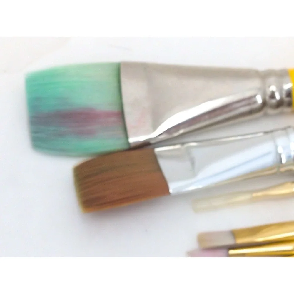 Used Lot of 32 Watercolor Paint  WINSOR NEWTON Grumbacher Cotman Brushes  Used